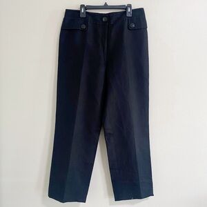 Kasper Wide Leg Black Linen Blend Trousers Pants Size 6